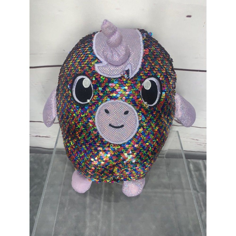 Shimmeez Rainbow Reversible Sequins Plush Unicorn‎ 8 Inch Toy